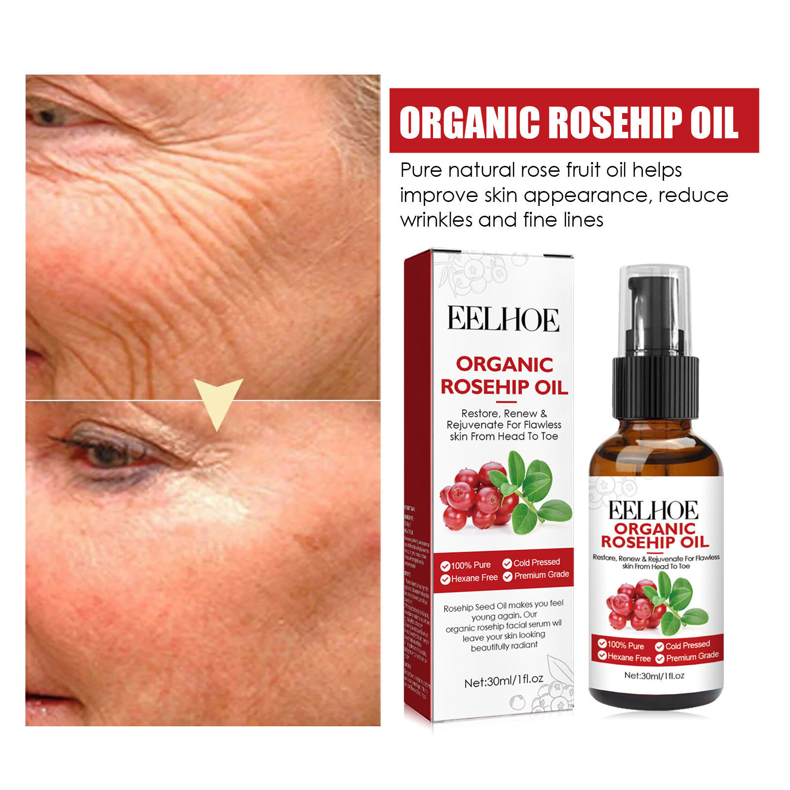 30ml Rosehip Oil Facial Serum  - Face Oil Rosehip review and price